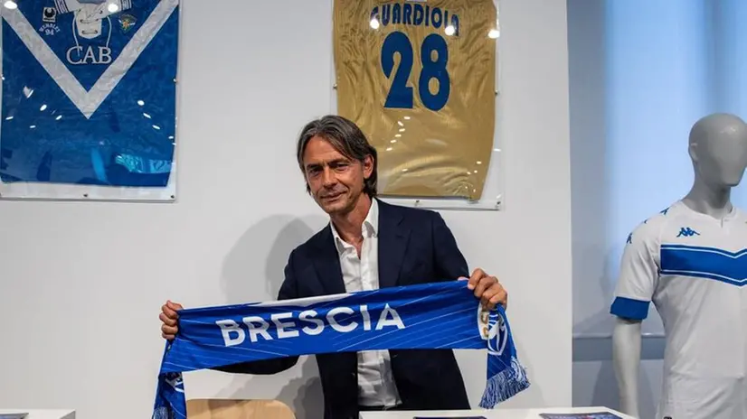 Pippo Inzaghi nel giorno della presentazione come nuovo allenatore del Brescia - Foto New Reporter Nicoli © www.giornaledibrescia.it