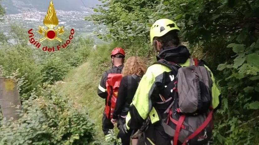Il soccorso dei Vigili del Fuoco sul Sentiero dei tralicci