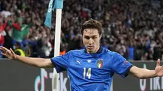 Federico Chiesa dopo il gol in semifinale degli Europei 2020 contro la Spagna - Foto Ansa  © www.giornaledibrescia.it