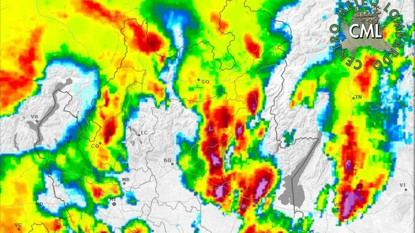 L'immagine del Centro Meteo Lombardo