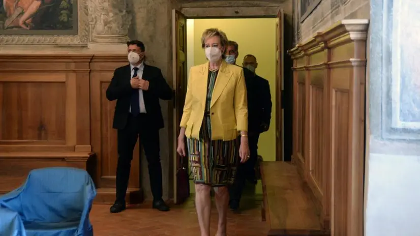 Letizia Moratti in visita a Brescia per annunciare l'investimento