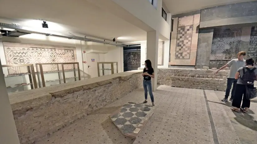 I resti della domus e delle terme riemersi all'Arici