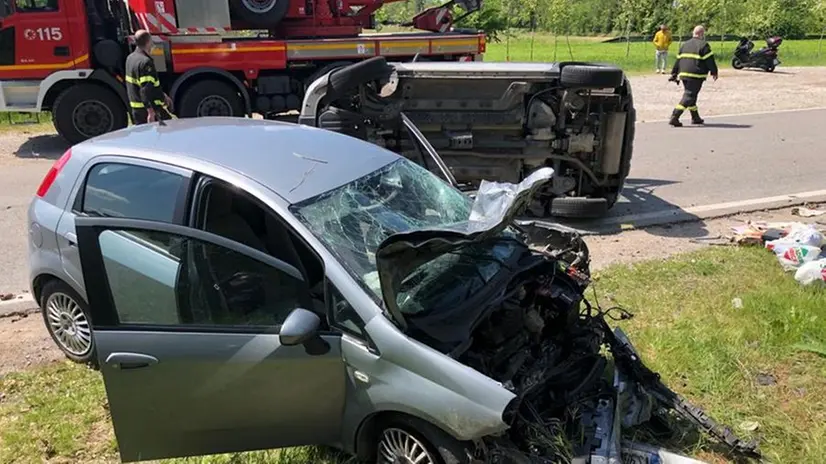 L'incidente frontale a Ghedi