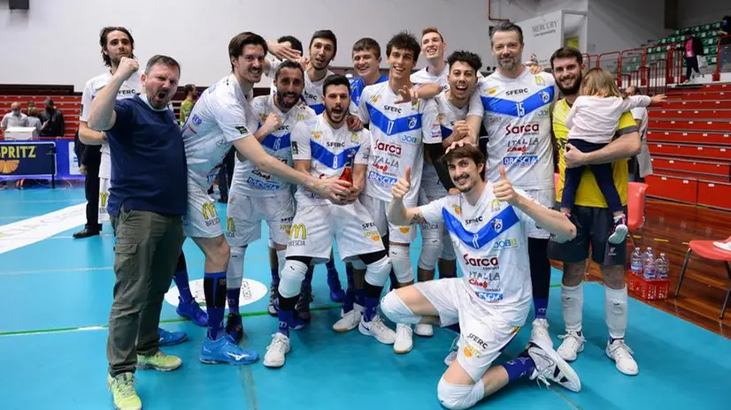 Esultanza Consoli, finale Superlega conquistata
