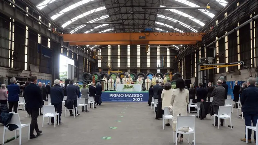 Primo Maggio: messa con il Vescovo in Feralpi