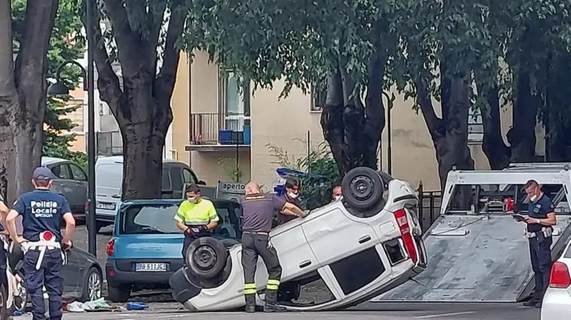 Le auto coinvolte nell'incidente di via Inganni