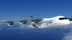 Uno dei disegni tipo dei nuovi velivoli ZEROe presentati da Airbus