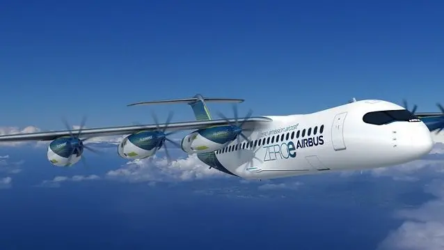 Uno dei disegni tipo dei nuovi velivoli ZEROe presentati da Airbus