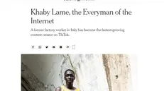 L'articolo del New York Times su Khaby Lame - Foto © www.giornaledibrescia.it