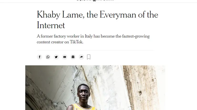 L'articolo del New York Times su Khaby Lame - Foto © www.giornaledibrescia.it