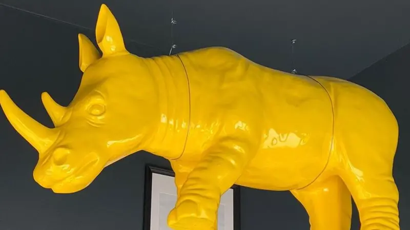 Il rinoceronte giallo del locale