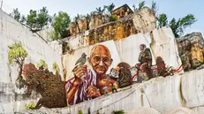 Il murales di Lombarda Marmi regalato ai botticinesi