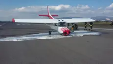 Il piccolo aereo da turismo che ha avuto un problema nell'atterraggio