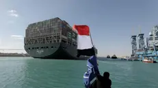 La Ever Given nel Canale di Suez