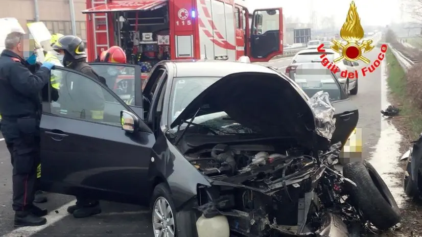 I mezzi incidentati a Piancamuno