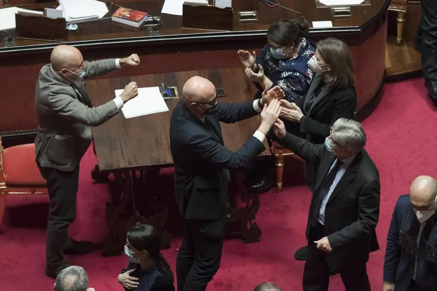 Aula del Senato, discussione sulla crisi di Governo, Roma, 19 gennaio 2021