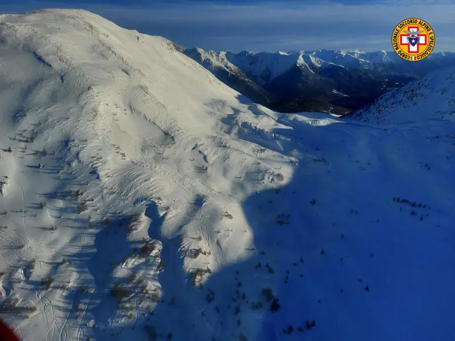 Il luogo della valanga e i soccorsi in alcune immagini del Soccorso Alpino