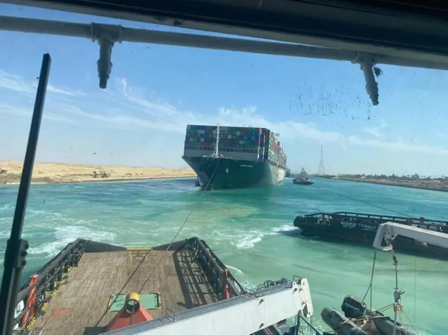 La Ever Given nel Canale di Suez
