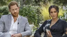 Harry e Meghan durante l'intervista a Oprah Winfrey