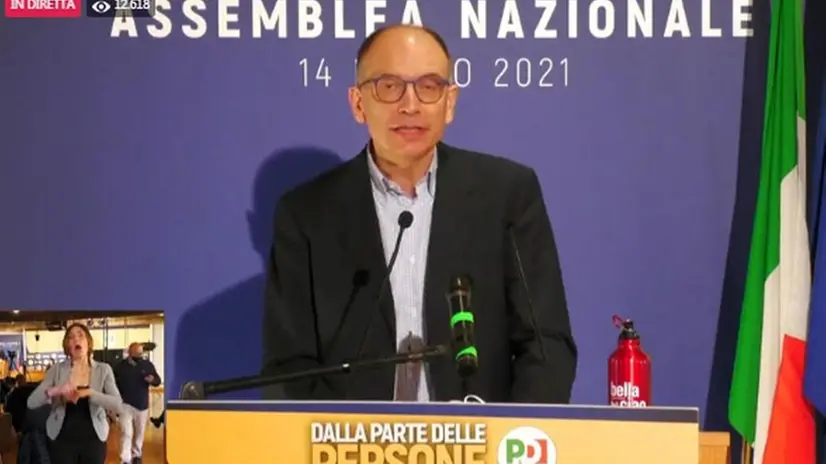 Enrico Letta all'assemblea nazionale del Pd - Foto Ansa  © www.giornaledibrescia.it