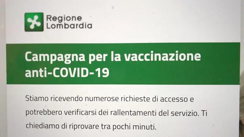 Il messaggio apparso dopo le prime fasi di avvio della piattaforma - © www.giornaledibrescia.it