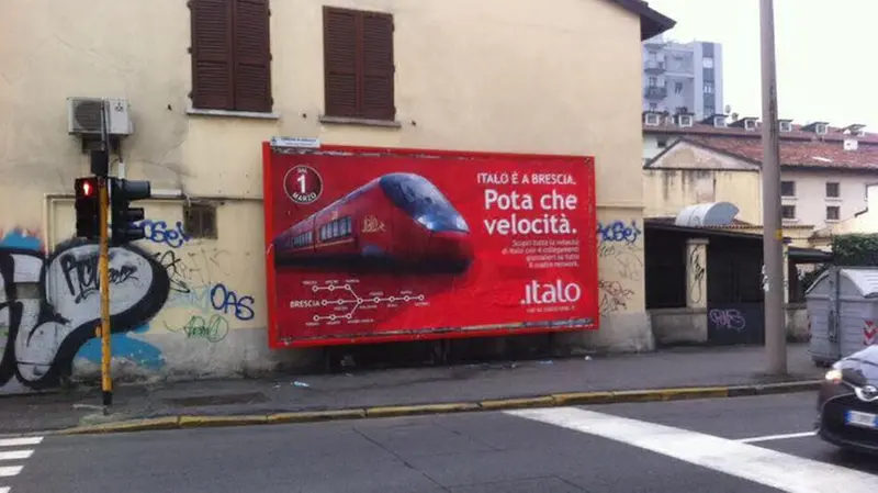 Una vecchia pubblicità di Italo in cui veniva usato il dialetto bresciano - Foto © www.giornaledibrescia.it