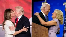 Donald e Melania Trump / Joe e Jill Biden - © www.giornaledibrescia.it