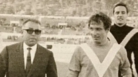 Casati, Gei e - alle spalle - Cudicinidopo una partita con la Lazio - Foto © Archivio Paolo Gei