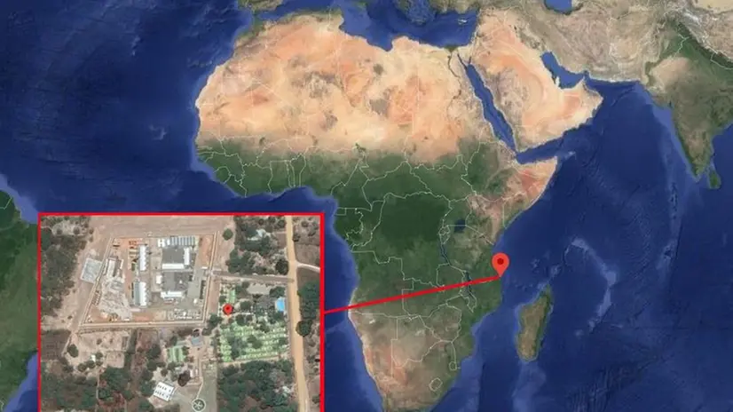 La città di Palma, in Mozambico, teatro dell'attacco terroristico - Foto satellitari tratte da Google Maps // elaborazione GdB