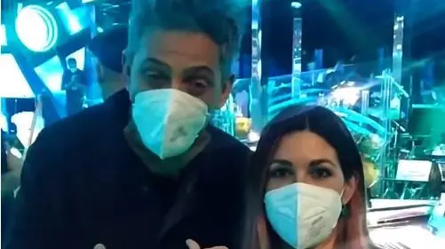 Federica Quaranta con Fiorello - Immagine tratta da un video su Facebook