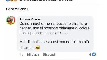 Il commento apparso su Fb