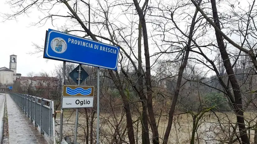 L'Oglio in piena a Seniga