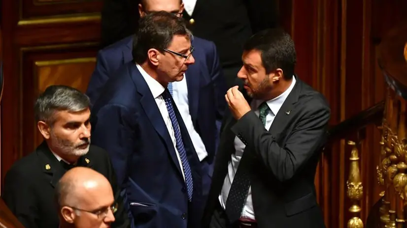 Giorgetti e Salvini in una foto d'archivio - Foto Ansa © www.giornaledibrescia.it