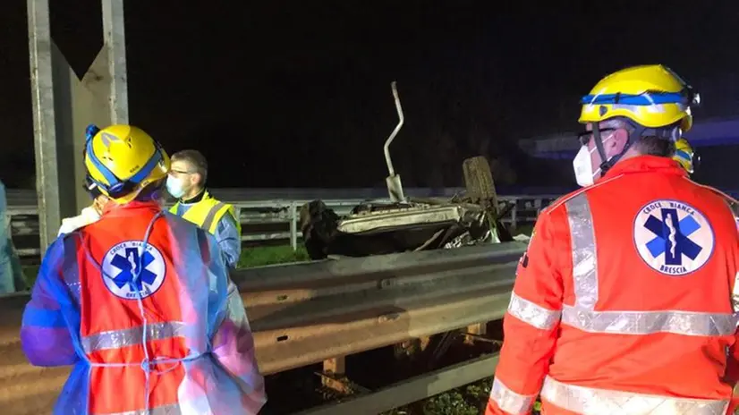 Il luogo dello schianto in A21