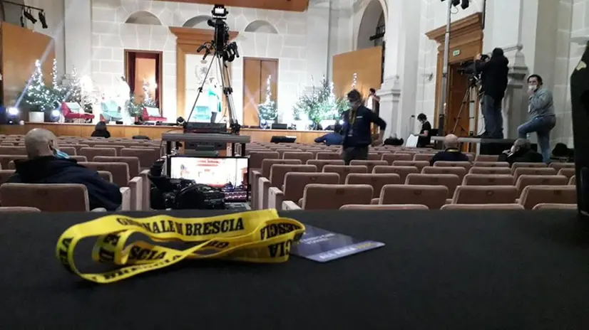 I preparativi per la diretta di Teletutto