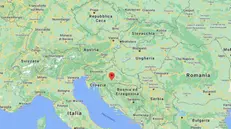 L'epicentro della scossa di terremoto, in Croazia