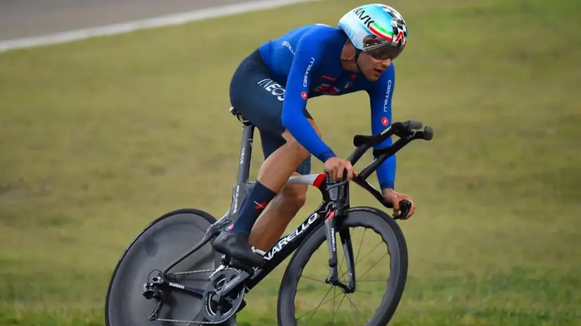 Filippo Ganna, vincitore della cronometro ai Mondiali di ciclismo di Imola
