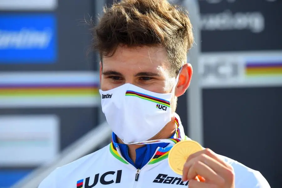 Filippo Ganna, vincitore della cronometro ai Mondiali di ciclismo di Imola