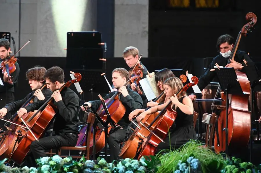 Il concerto dell'Orchestra Giovanile Italiana in piazza Loggia