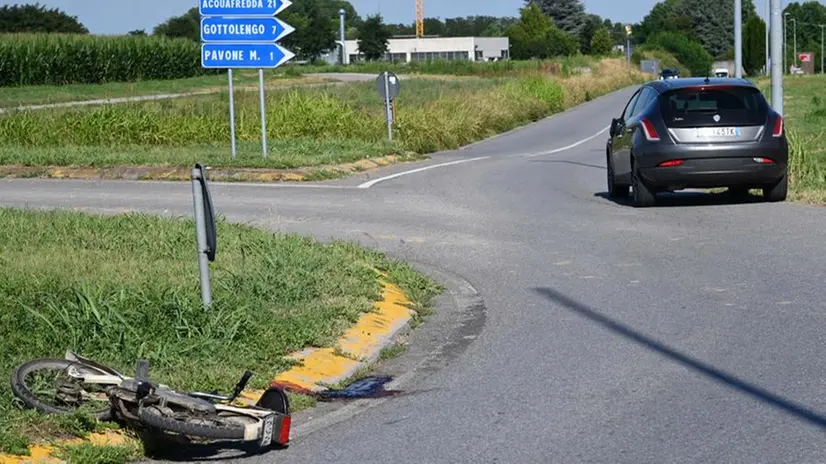 Il luogo dell'incidente a Cigole