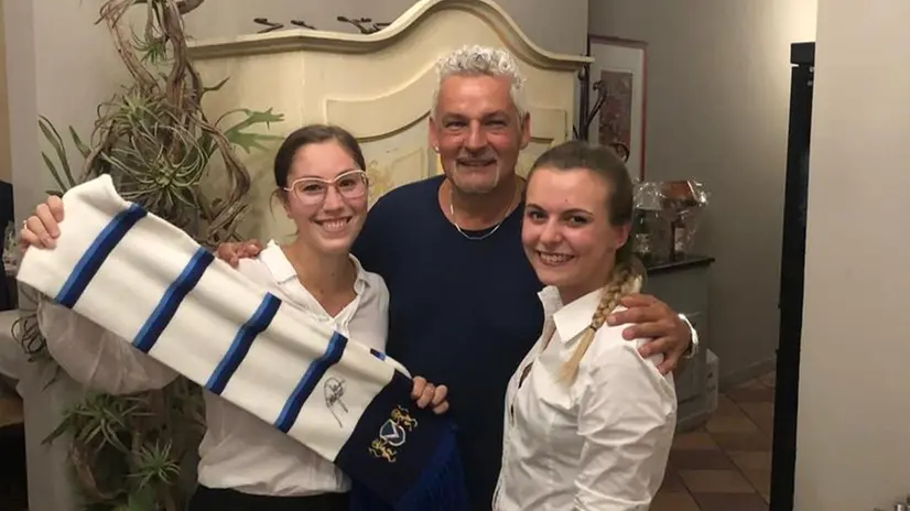 Roberto Baggio con i fan al ristorante franciacortino