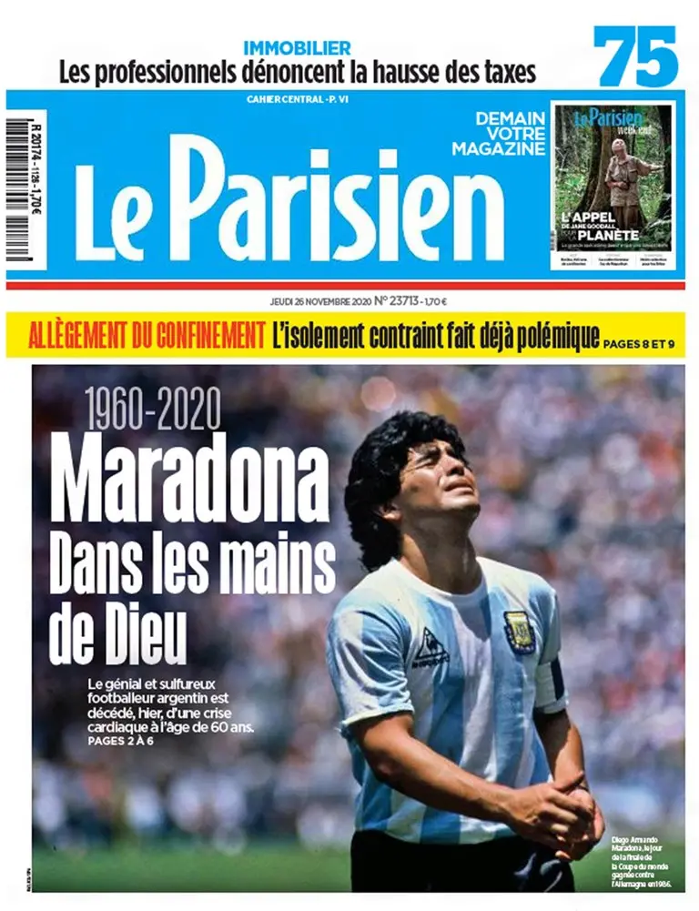 I giornali omaggiano Maradona