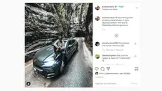Il post su Instagram di Tony Cairoli con uno degli scatti sulla Strada della Forra - © www.giornaledibrescia.it