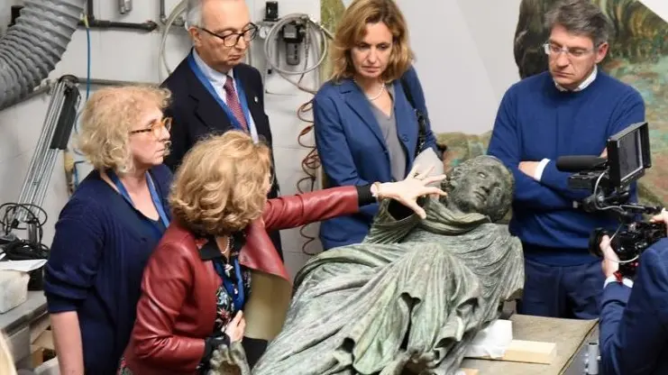 Bazoli di  BsMusei e il sindaco Del Bono all’Opificio nel 2019 - Foto © www.giornaledibrescia.it