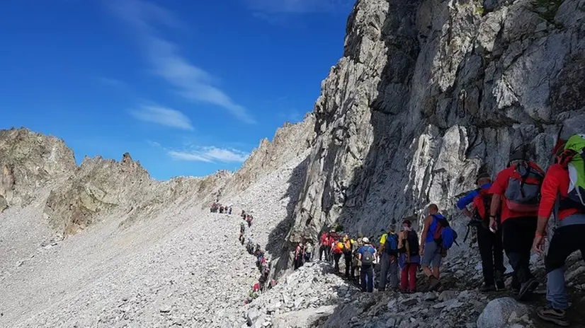 Un'immagine da una passata edizione del Pellegrinaggio Ana in Adamello