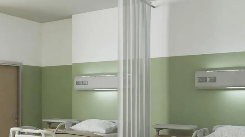 Una delle stanze di degenza in Scala 4  per malati di Covid-19 - Foto © www.giornaledibrescia.it
