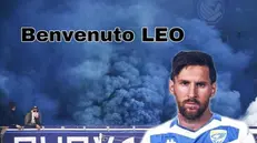 Il fotomontaggio sui social che ritrae Messi al Brescia