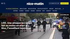 La homepage dell'edizione digitale del quotidiano Nice-Matin - © www.giornaledibrescia.it