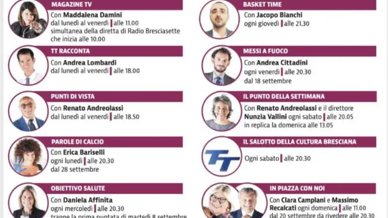 Il palinsesto di TT - © www.giornaledibrescia.it