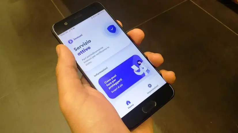 L'interfaccia dell'app Immuni - © www.giornaledibrescia.it